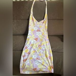 COPY - Pink Floral Haltertop Minidress